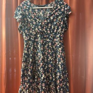 Others Follow Floral Midi Dress - Black and Pink